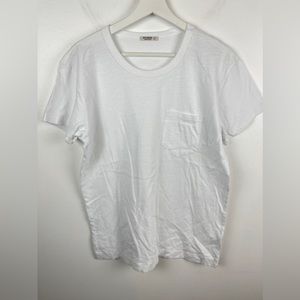 NWOT White Crewneck Straight Hem Slub Pocket Tee Shirt Buck Mason Size S
